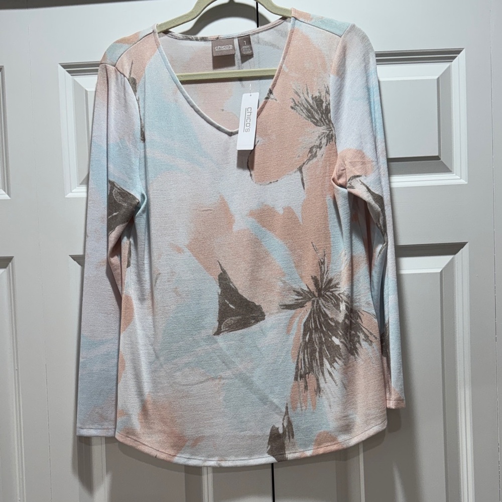 Chico's Soft Pastel Long Sleeve Tee